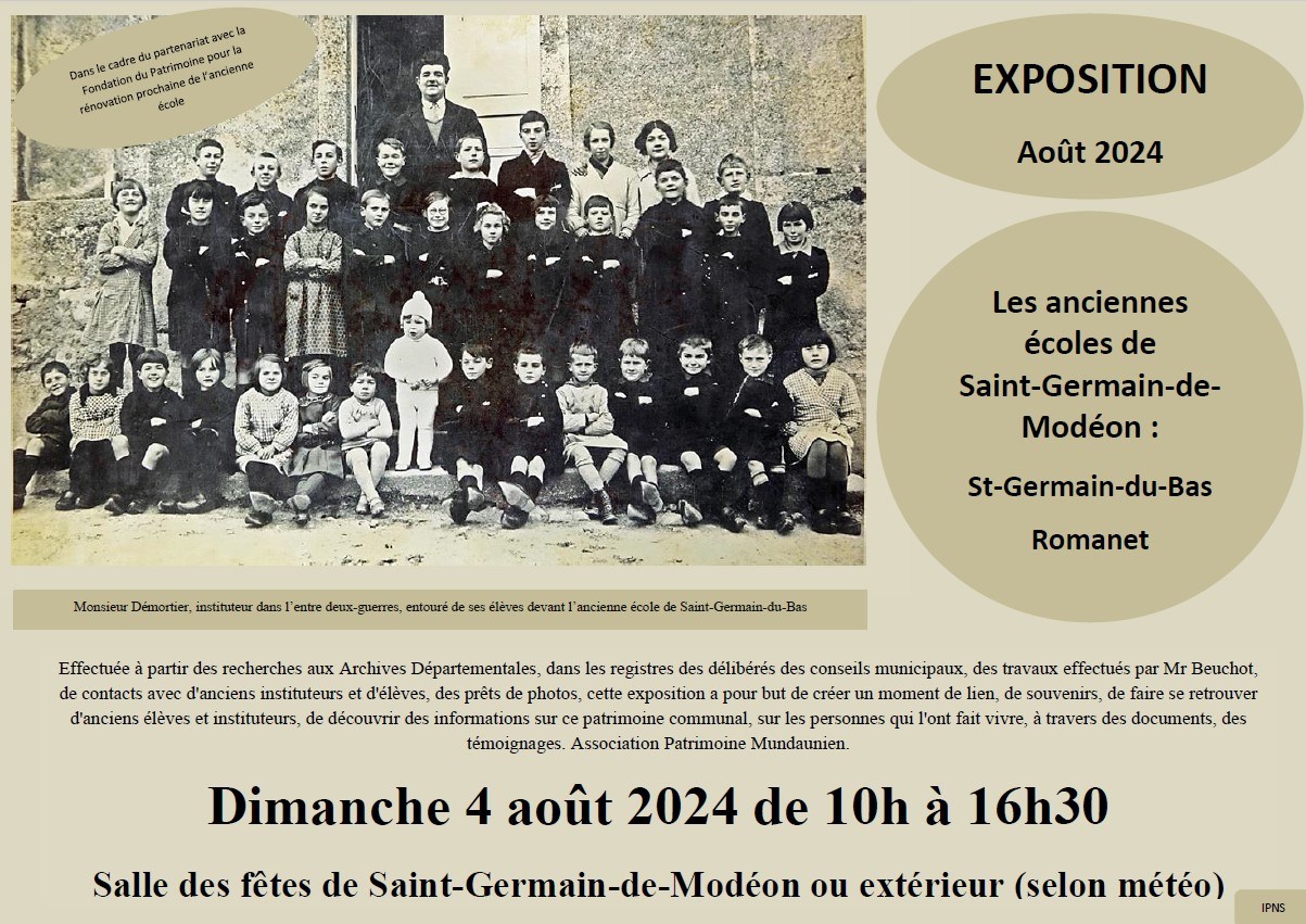 Exposition les anciennes écoles de St-Germain-de-Modéon