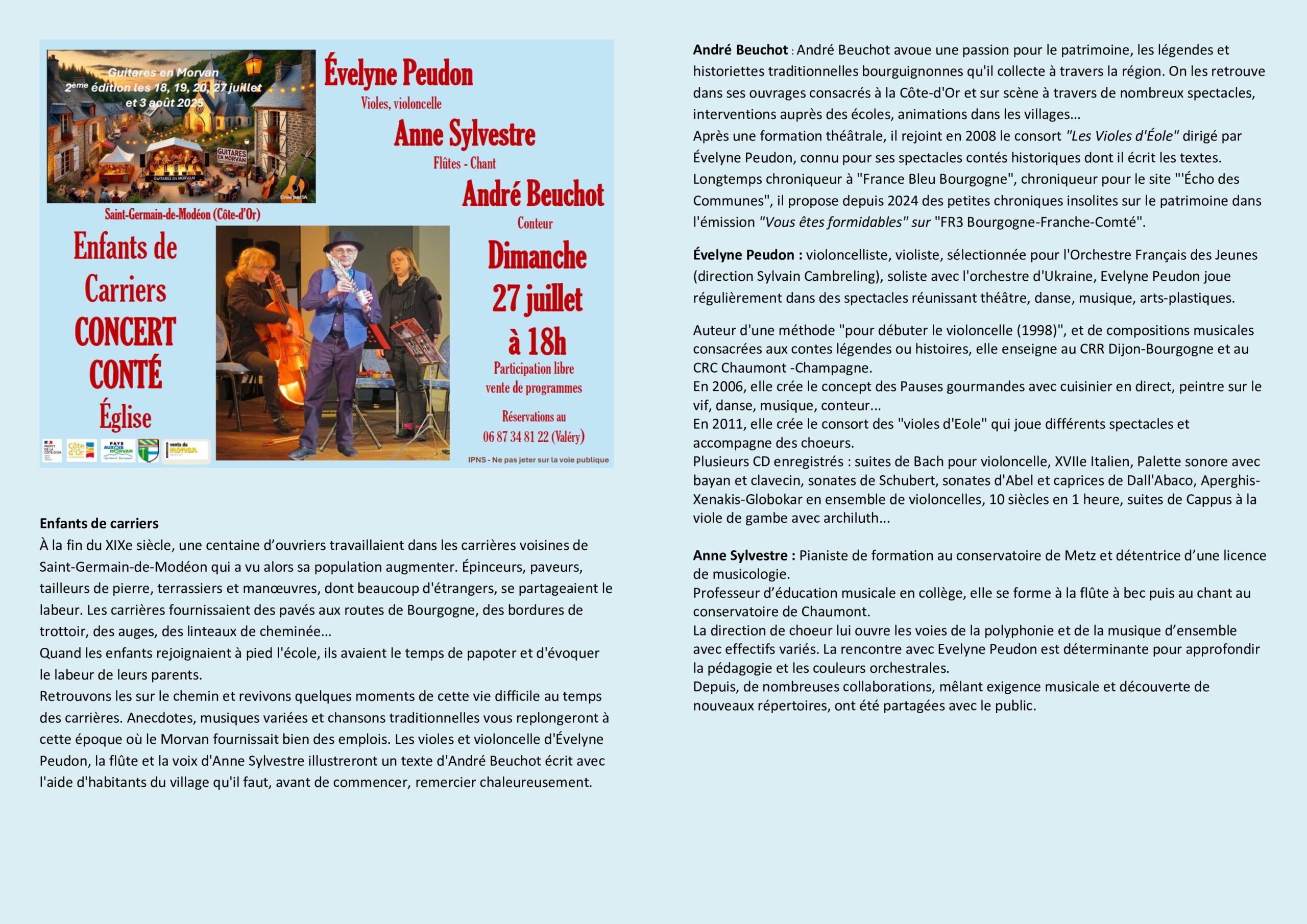Présentation du concert conté Enfants de carriers