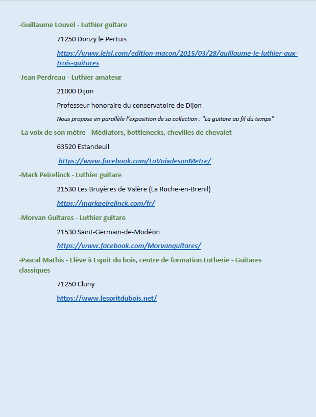 Présentation du salon de lutherie page 2